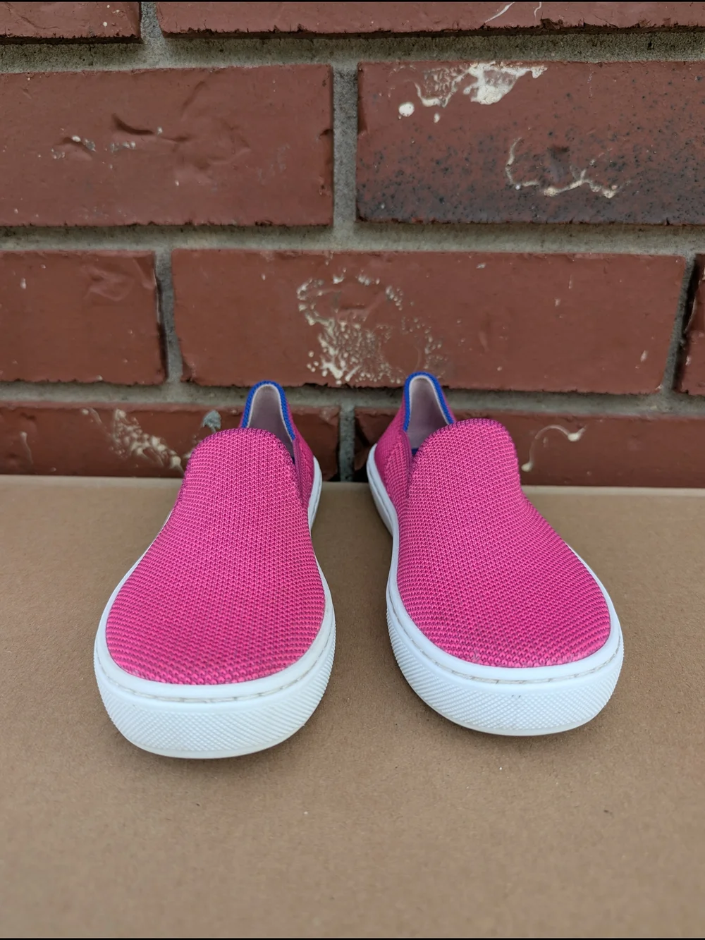 Rothy's Girls The Sneaker Bubblegum Pink Washable Knit Slip On Shoes Sz K11